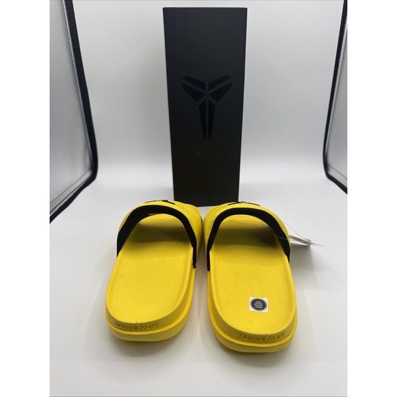 Nike Kobe Off Court Slides-Lightning Yellow-Black Mamba‎ Logo-Mens Size 10-NIB - Picture 4 of 7